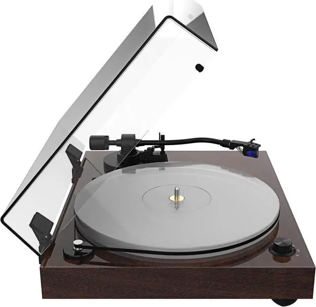 Alt view image 6 of 13 - Fluance RT85 Reference High Fidelity Vinyl Turntable Record Player with Ortofon 2M Blue Cartridge, Acrylic Platter, Speed Control Motor, High Mass MDF Wood Plinth, Vibration Isolation Feet - Walnut
