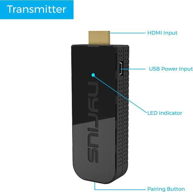 Alt view image 5 of 7 - Nyrius ARIES Pro+ Wireless HDMI Video Transmitter & Receiver to Stream 1080p Video up to 165ft from Laptop, PC, Cable Box, Game Console, DSLR Camera with Bonus HDMI Cable (NPCS650)
