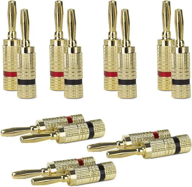 Main image of General Electric GE Premium Banana Plug Speaker Wire Connectors - 7 PACK