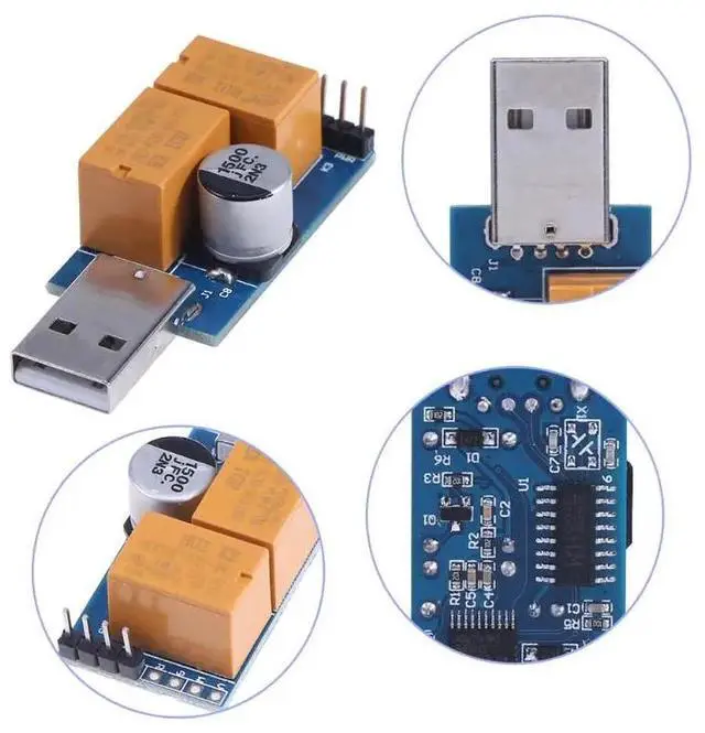 Alt view image 2 of 6 - USB WatchDog Card Double Relay 24H Blue Screen Unattended Automatic Restart For 24H PC Server Computer Gaming Mining Miner