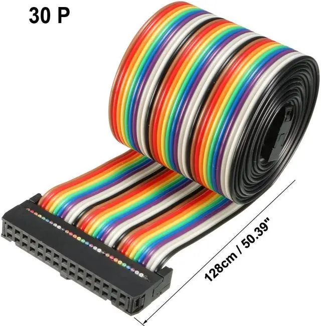 Alt view image 2 of 4 - IDC 30 Pins Wire Flat Rainbow Ribbon Cable 128cm 2.54mm Pitch 1pcs