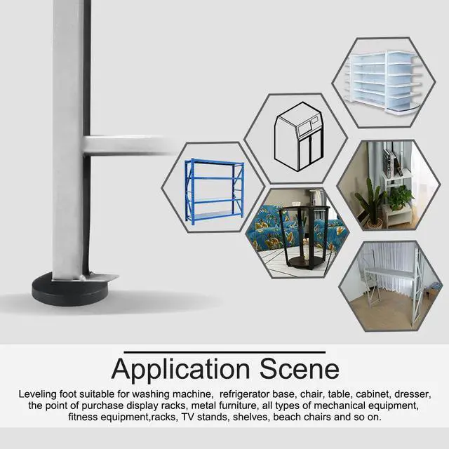 Alt view image 7 of 7 - M8 x 50 x 80mm Leveling Feet Adjustable Leveler Protector for Machine Leg 2pcs