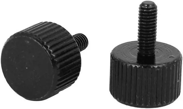 Alt view image 2 of 2 - Computer PC Case Black Zinc Plated Flat Head Knurled Thumb Screw M3x8mm 50pcs