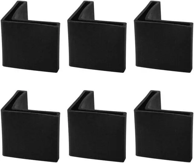Main image of 50 x 50mm Angle Iron Foot Pads L Shaped Plastic Furniture Desk Leg Cap End Covers Floor Protector Black 6 Pcs