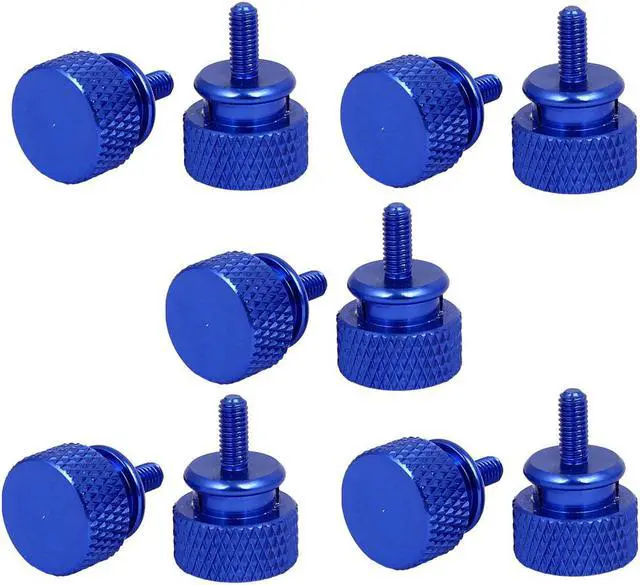 Main image of Computer PC Case Aluminum Alloy Knurled Thumb Screws Royal Blue M3x7mm 10pcs