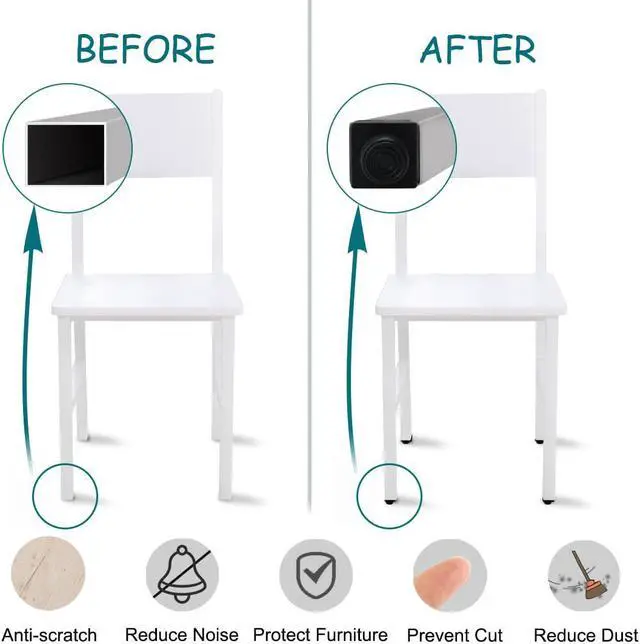 Alt view image 4 of 7 - Leveling Feet 25 x 25mm Square Tube Insert Furniture Adjustable Leveler 8 Sets