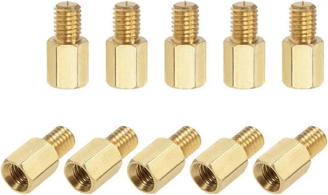 Main image of M6x10mm+8mm Male-Female Brass Hex PCB Motherboard Spacer Standoff for FPV Drone Quadcopter, Computer & Circuit Board 10pcs