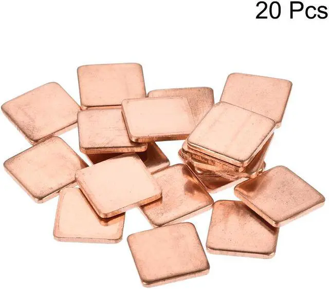 Alt view image 3 of 3 - Flat IC Chipset Thermal Copper Heatsink for CPU GPU RAM 15 x 15 x 1.8mm 20pcs