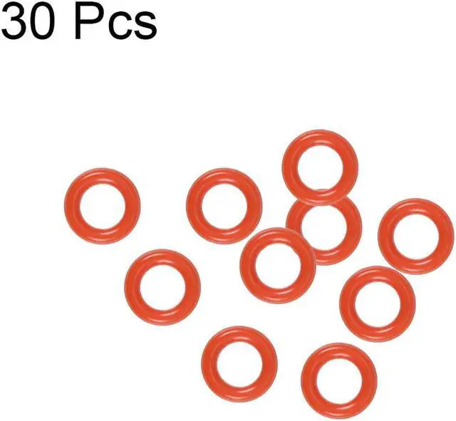 Alt view image 3 of 3 - Silicone O-Ring, 4.5mm OD, 2.5mm ID, 1mm Width, VMQ Seal Rings Gasket, Red, Pack of 30
