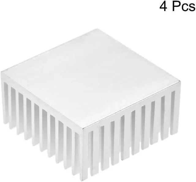 Alt view image 3 of 3 - Parallel Line Notch Heatsink for MOS GPU IC Chip Silver 40 x 40 x 20 mm 4pcs