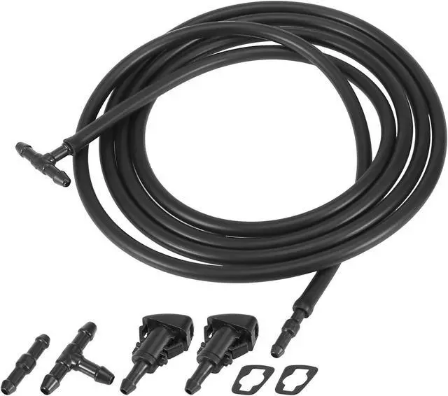 Alt view image 5 of 6 - 7pcs Front Windshield Washer Nozzles Kit for Dodge for Ram for Chrysler 2 Meters Windshield Washer Hose with Connectors Replaces 5113049AA