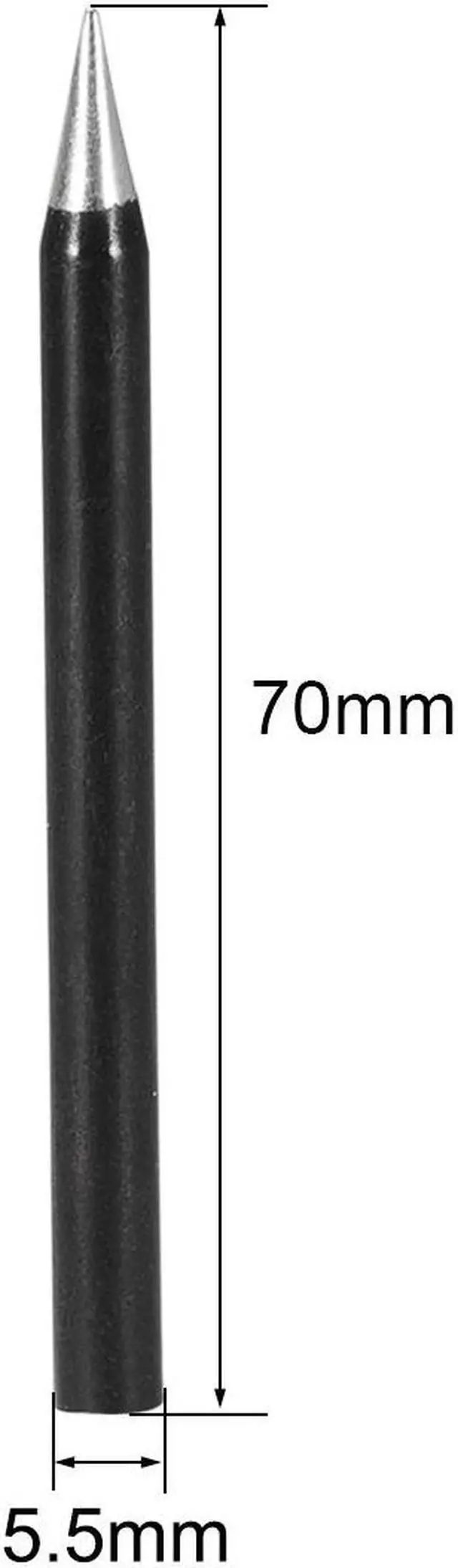 Alt view image 2 of 4 - 5mm x 70mm Lead-free Soldering Iron Tip Replacement Solder Conical Tip 60W Black 2pcs