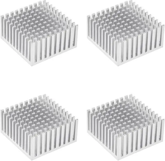 Main image of Parallel Line Notch Heatsink for MOS GPU IC Chip Silver 40 x 40 x 20 mm 4pcs