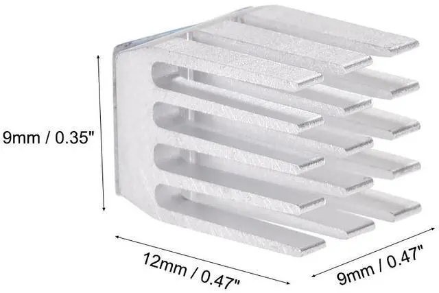 Alt view image 3 of 3 - Heatsink with Thermal Conductive Adhesive Tape 9 x 9 x 12mm Silver 10pcs