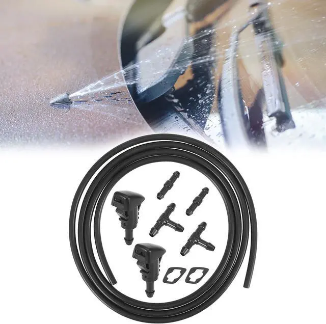 Alt view image 2 of 6 - 7pcs Front Windshield Washer Nozzles Kit for Dodge for Ram for Chrysler 2 Meters Windshield Washer Hose with Connectors Replaces 5113049AA