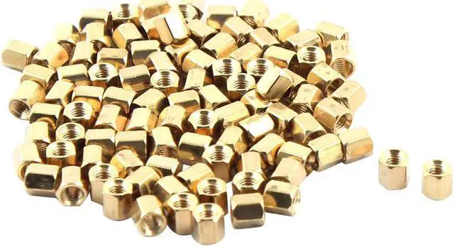 Main image of Computer Motherboard M3x5 M3 Female Threaded Bolts Brass Standoff Spacer 100 Pcs