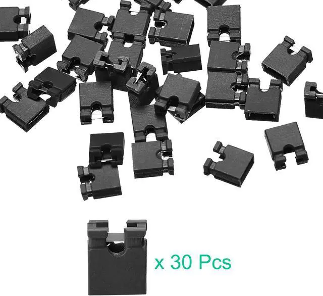 Alt view image 4 of 5 - 30pcs 2.54mm Standard Pin Header Jumper Cap Short Circuit Connection Cap Mini Micro Jumper Bridge Plug Black