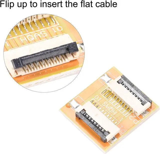 Alt view image 4 of 6 - Flexible Flat Cable (A Type) and Flip Up to Mount Extend Adapter Kit, 7 Pin 1.0mm Pitch 200mm FFC for LCD TV Car Audio DVD Player Laptop