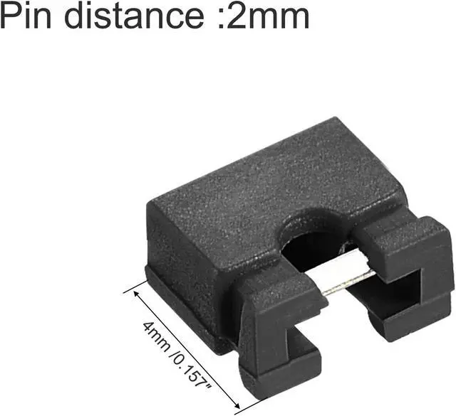 Alt view image 2 of 5 - 100pcs 2mm Standard Pin Header Jumper Cap Short Circuit Connection Cap Mini Micro Jumper Bridge Plug Black
