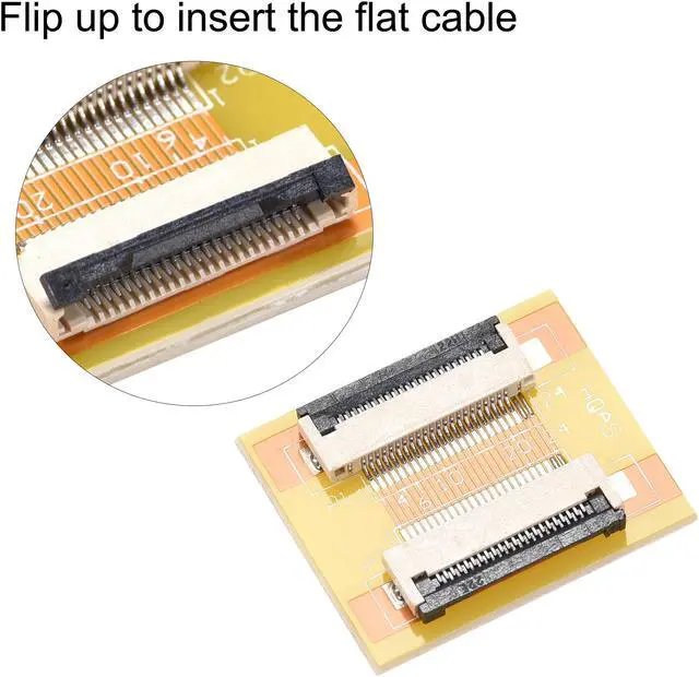 Alt view image 4 of 6 - Flexible Flat Cable (A Type) and Flip Up to Mount Extend Adapter Kit, 22 Pin 0.5mm Pitch 200mm FFC for LCD TV Car Audio DVD Player Laptop