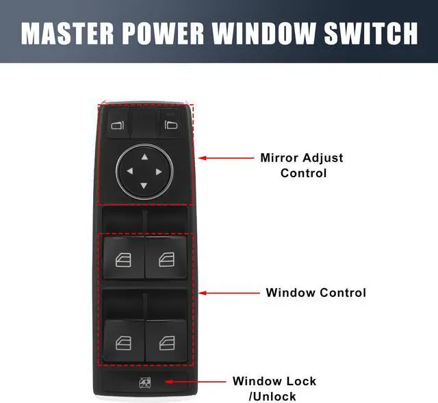 Alt view image 3 of 7 - 2049055302 Car Power Window Switch for Mercedes-Benz E550 GLK350 E350 C280 GLK300 GLK250 C250