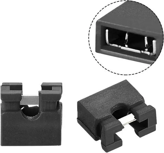 Alt view image 3 of 5 - 50pcs 2mm Standard Pin Header Jumper Cap Short Circuit Connection Cap Mini Micro Jumper Bridge Plug Black