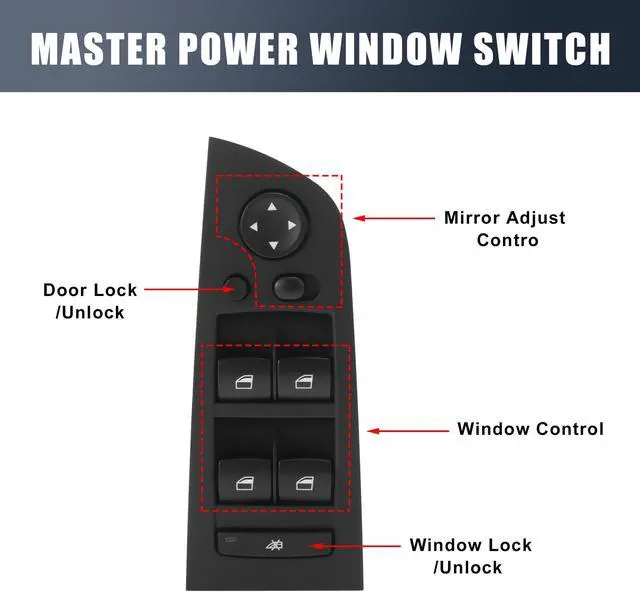 Alt view image 3 of 7 - 61319217332 Car Power Window Switch for BMW 328i 325i 335xi 330i 328xi 335d M3 330xi