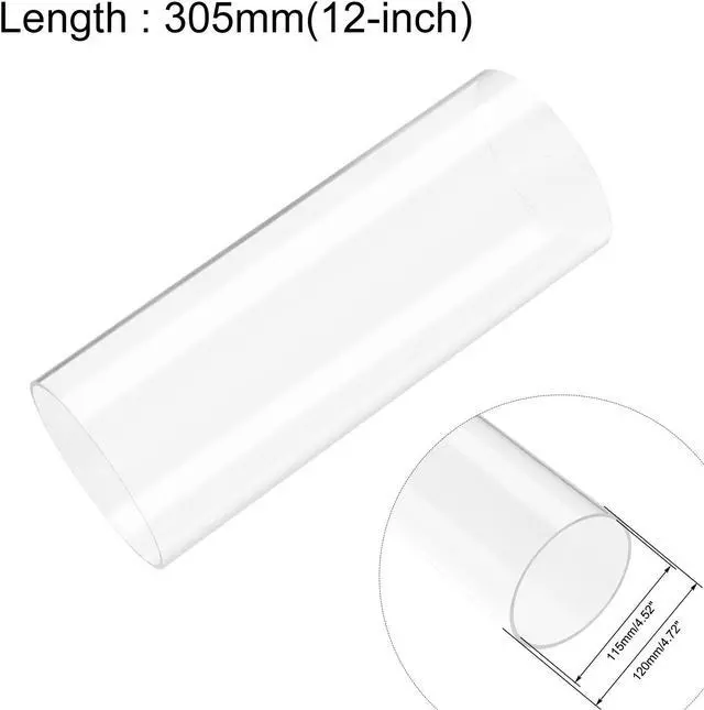 Alt view image 2 of 5 - Clear Rigid Acrylic Pipe 115mm ID x 120mm OD x 305mm, 2.5mm Wall Round Tube