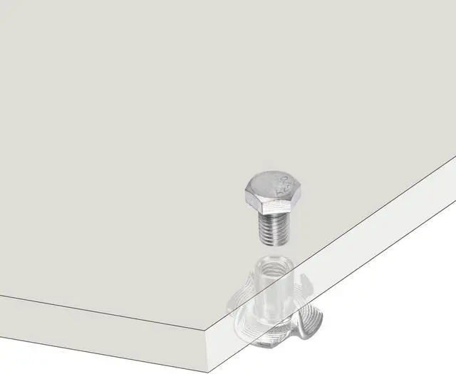 Alt view image 5 of 6 - M6 Tee Nut 4 Pronged T-Nut for Table Legs Woodwork Holds Wood Cabinetry 8pcs