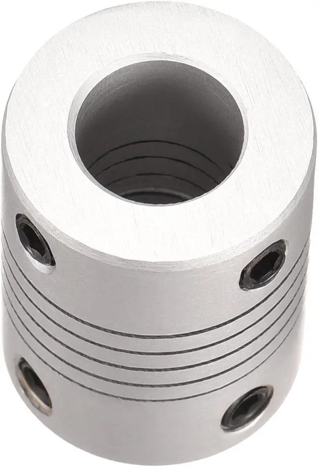 Alt view image 4 of 6 - 10mm to 10mm Aluminum Alloy Shaft Coupling Flexible Coupler Motor Connector Joint L25xD19 Silver,5pcs