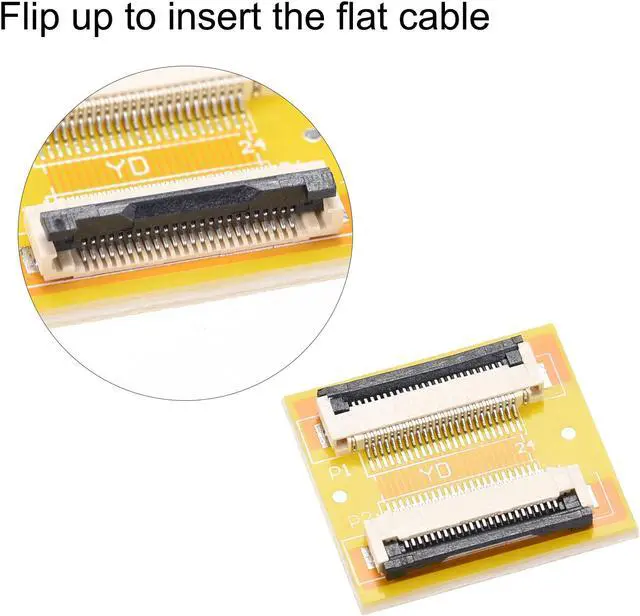 Alt view image 4 of 6 - Flexible Flat Cable (A Type) and Flip Up to Mount Extend Adapter Kit, 24 Pin 0.5mm Pitch 200mm FFC for LCD TV Car Audio DVD Player Laptop