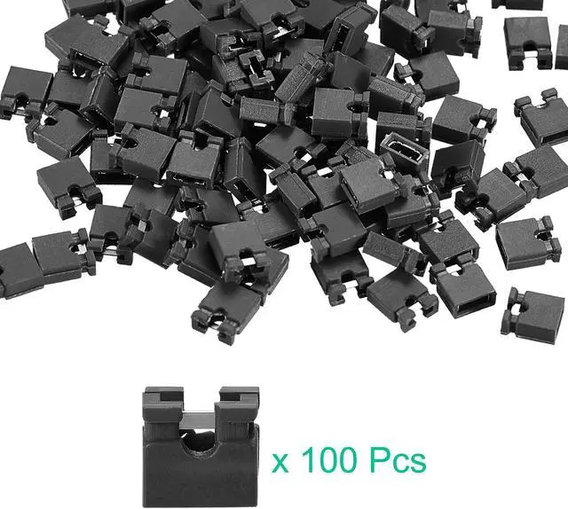 Alt view image 4 of 5 - 100pcs 2mm Standard Pin Header Jumper Cap Short Circuit Connection Cap Mini Micro Jumper Bridge Plug Black