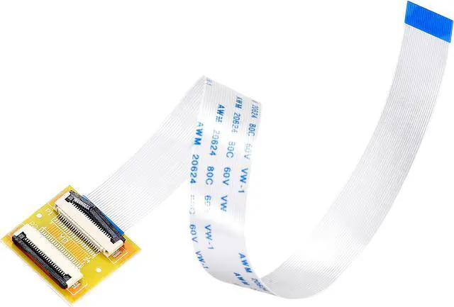 Main image of Flexible Flat Cable (A Type) and Flip Up to Mount Extend Adapter Kit, 24 Pin 0.5mm Pitch 200mm FFC for LCD TV Car Audio DVD Player Laptop