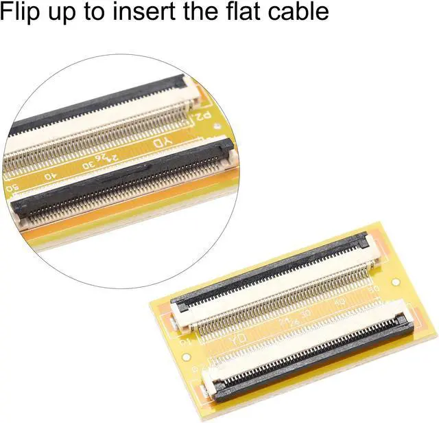 Alt view image 4 of 6 - Flexible Flat Cable (A Type) and Flip Up to Mount Extend Adapter Kit, 50 Pin 0.5mm Pitch 200mm FFC for LCD TV Car Audio DVD Player Laptop
