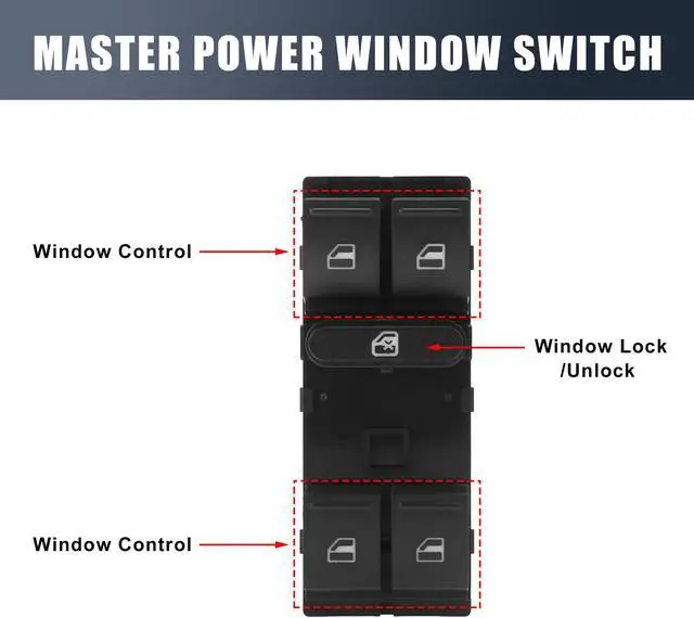 Alt view image 3 of 7 - 1K4959857AREH Car Power Window Switch for Volkswagen Tiguan Jetta CC Passat Golf Rabbit GTI