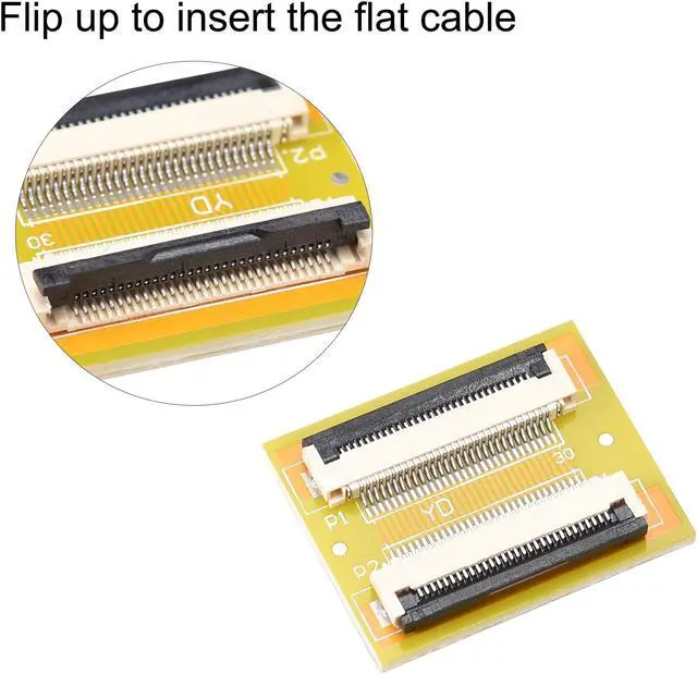 Alt view image 4 of 6 - Flexible Flat Cable (A Type) and Flip Up to Mount Extend Adapter Kit, 30 Pin 0.5mm Pitch 200mm FFC for LCD TV Car Audio DVD Player Laptop