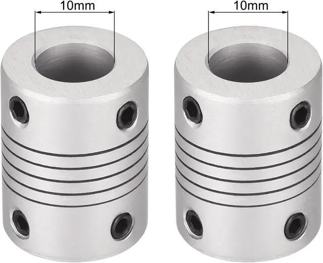 Alt view image 2 of 6 - 10mm to 10mm Aluminum Alloy Shaft Coupling Flexible Coupler Motor Connector Joint L25xD19 Silver,5pcs