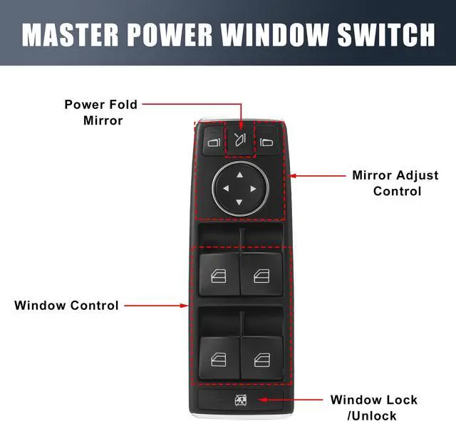 Alt view image 3 of 7 - 2049055402 Car Power Window Switch for Mercedes-Benz E350 C250 GLK350 E500 C300