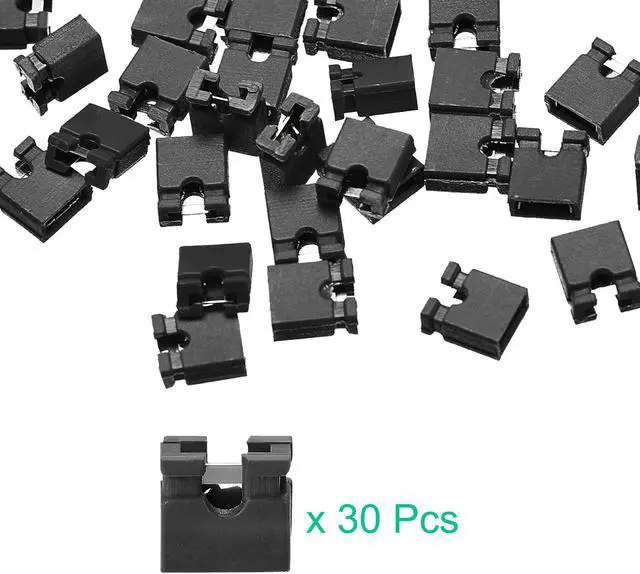 Alt view image 4 of 5 - 30pcs 2mm Standard Pin Header Jumper Cap Short Circuit Connection Cap Mini Micro Jumper Bridge Plug Black