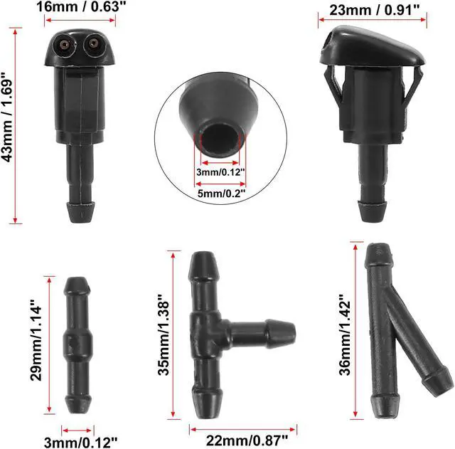 Alt view image 3 of 7 - Car Front Windshield Washer Nozzles Kit 85381AA010 85381-AA010 for Toyota Corolla 1999-2008