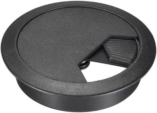 Main image of Cable Hole Cover, 2-3/8" Plastic Desk Grommet for Wire Organizer, 5 Pcs (Black)