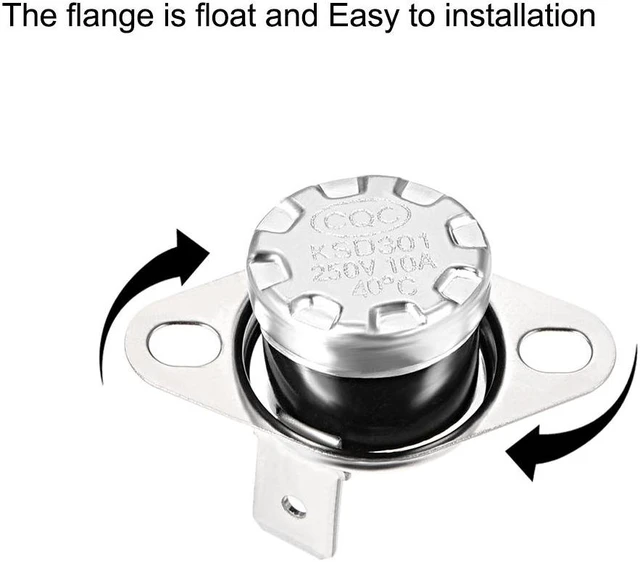 Alt view image 2 of 4 - KSD301 Thermostat, Temperature Control Switch 40°C 10A Normally Open N.O 2 Pcs