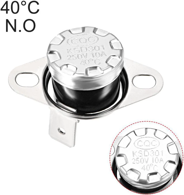 Alt view image 4 of 4 - KSD301 Thermostat, Temperature Control Switch 40°C 10A Normally Open N.O 2 Pcs