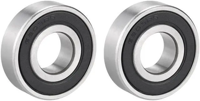 Main image of 2pcs 17x40x12mm Chrome Steel Deep Groove Ball Bearing 6203RS Single Sealed