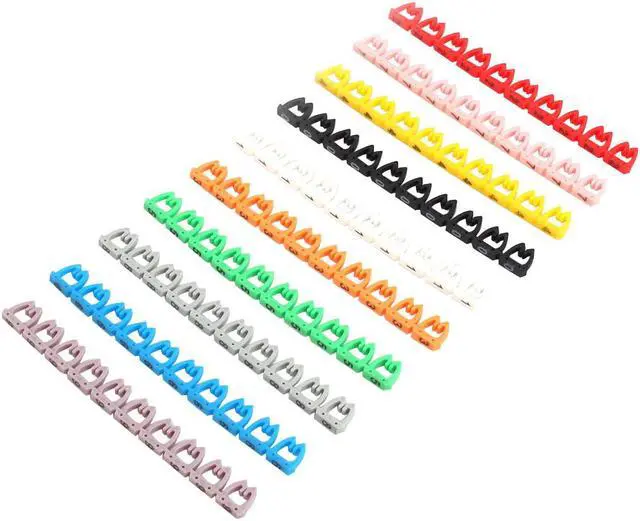 Main image of Plastic Number 0-9 Coded Cord Cable Organizer Tag Label Marker Colorful 10pcs