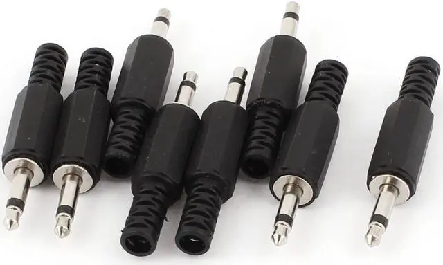 Main image of 8Pcs 3.5mm Male Mono Jack Plug Audio Booted Connector for Headset