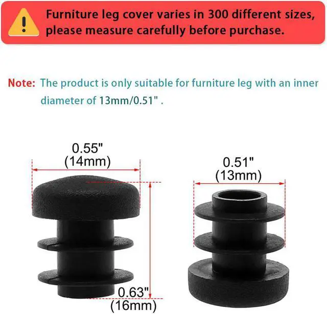 Alt view image 2 of 8 - 1/2" 14mm OD Plastic Round Tube Inserts Protector 36pcs, 0.43"-0.51" Inner Dia