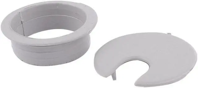 Alt view image 3 of 3 - 35mm Dia PC Computer Desk Table Plastic Grommet Wire Cable Hole Cover Gray 24pcs