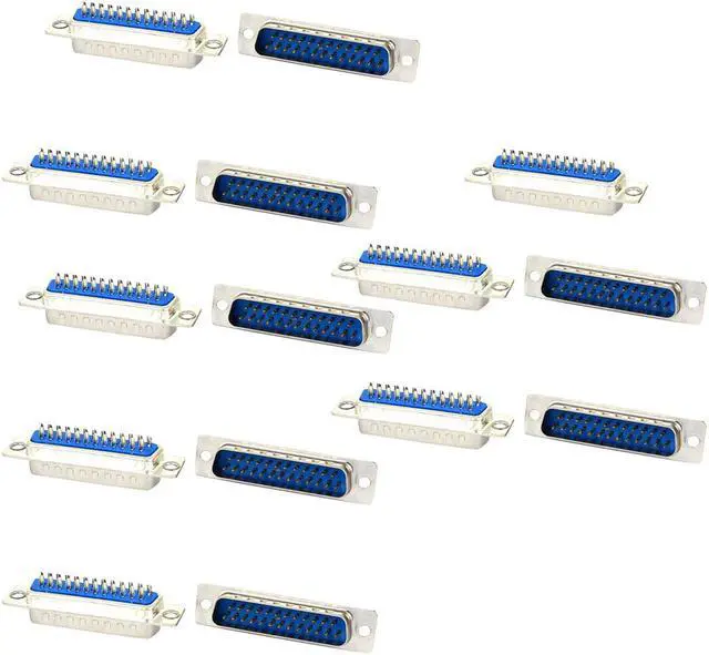 Main image of D-SUB Male DB25 25 Pin Plug 2 Row Soldering PCB Mount Connectors Adapters 15 Pcs