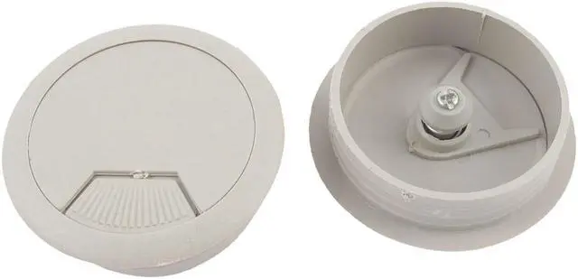 Main image of Unique Bargains 2pcs 5cm Dia Computer Desk Table Grommet Cable Tidy Outlet Hole Cover Gray